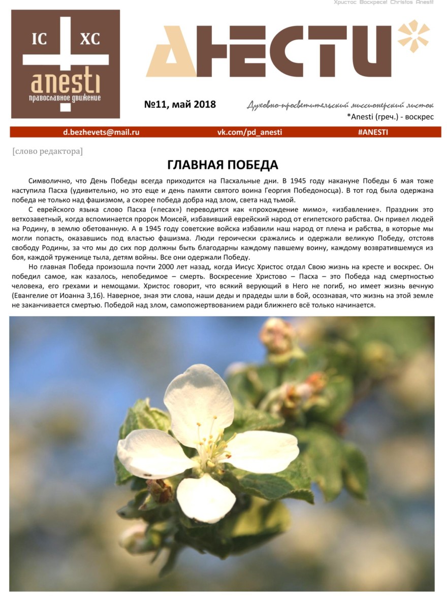 Анести №11 / май 2018